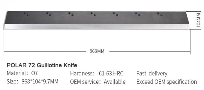 Kertas guillotine pisau pisau lurus dengan kutub untuk mesin pemotong kertas 0