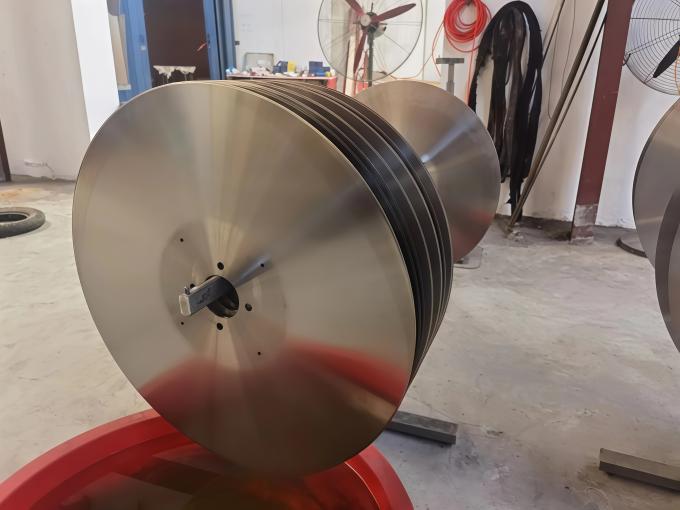 Otomatisasi 610mm Lingkaran Log Saw Knife Inti Komponen Bilah untuk Tissue Paper Cutting dan Slitting 4