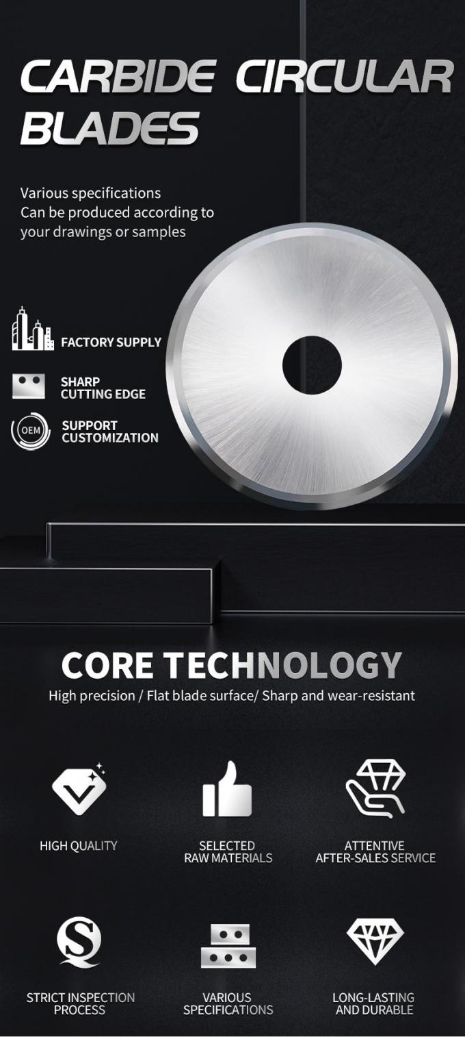 OEM / ODM pisau lingkaran memotong pita karet kertas tabung memotong pisau bulat 3